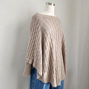 Cozy Chic Cable Knit Sweater Poncho